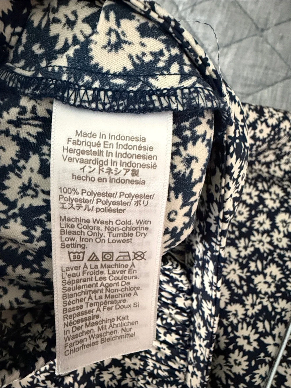 JCREW Women's Navy and White Floral A-Line Skirt